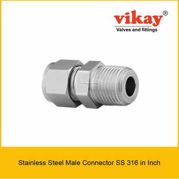 Male Connector SS 316 x Inch
