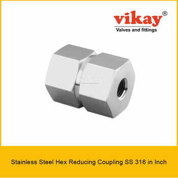 Hex Reducing Coupling SS 316 x Inch