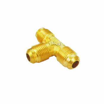 Brass Triple End Flare Tee  1/4"  - TFT14