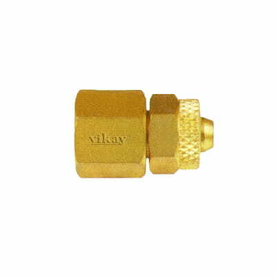 Brass P U Connector Assembly 1/4" x 6mm  - PUF146M