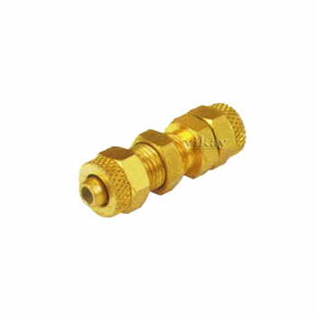 Brass P U BulkHead Assembly 10mm x 10mm  - PUBH10M