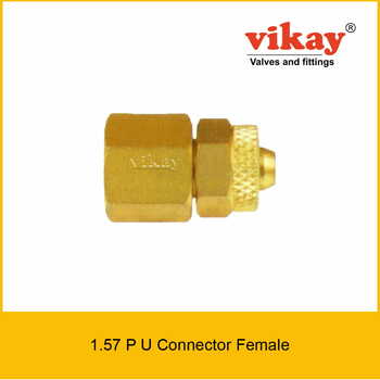 Brass P U Connector Female