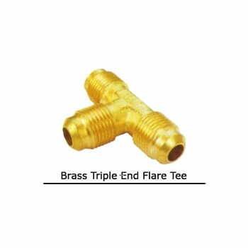 Brass Triple End Flare Tee